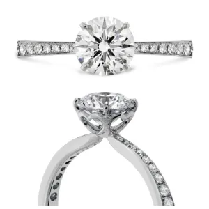 0.52ct Signature Diamond Solitaire 18ct White Gold Ring with Diamond Shoulders