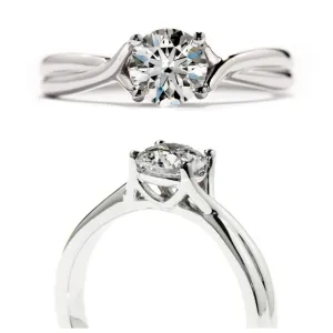 0.72ct Simply Bridal Twist Diamond Solitaire Platinum Ring