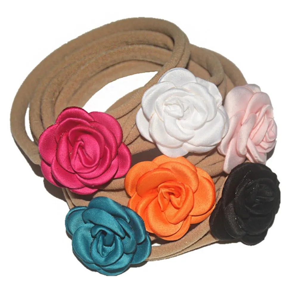 10PCS  About 33cm Nylon Baby Headbands Run-Resistant Headbands Wholesale nylon elastic one size fits all Stretchy Baby Headbands DIY Baby Headbands color 30