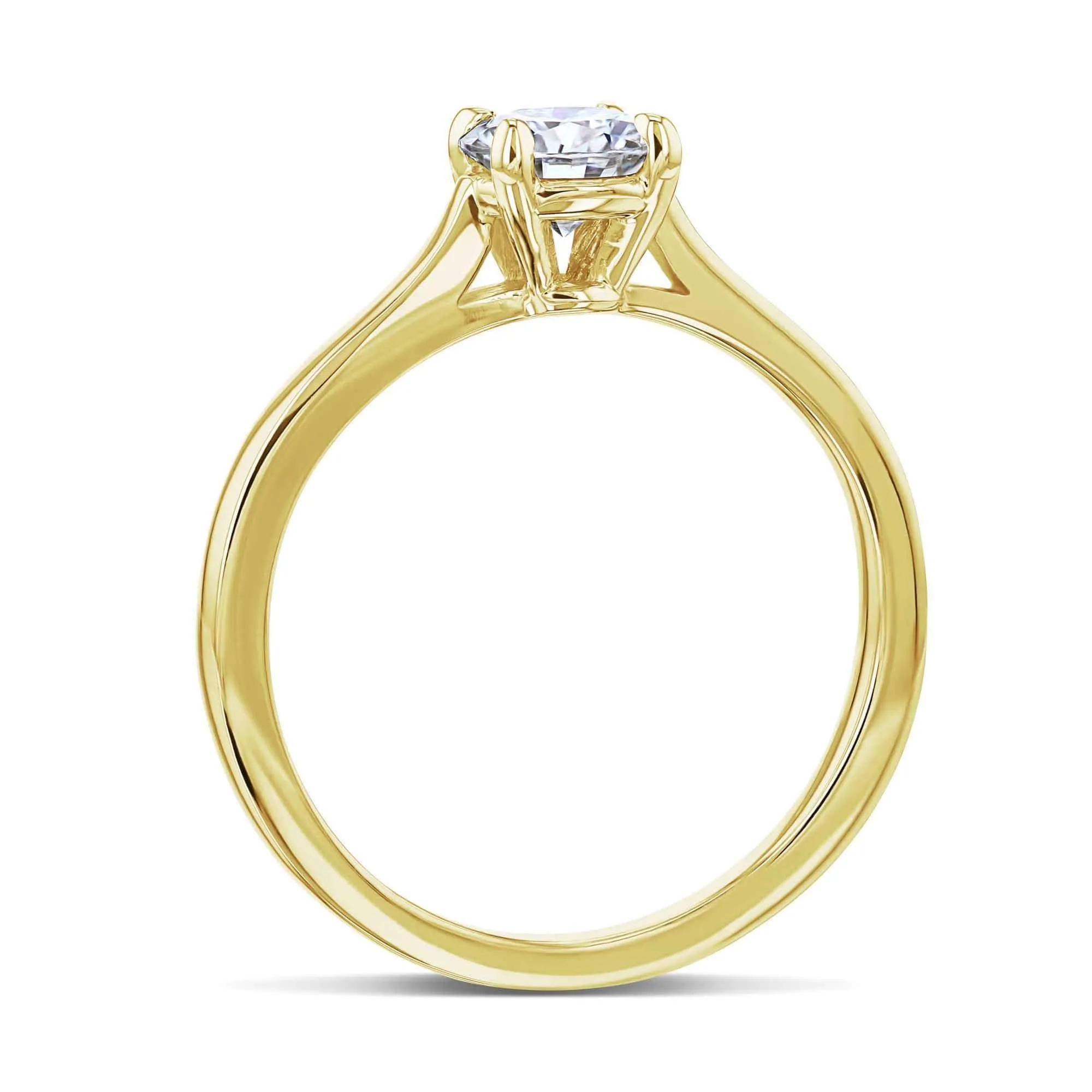 1/2ct Round Moissanite Solitaire Ring