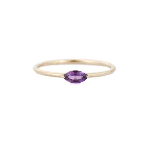 14K Gold Amethyst Stacking Ring