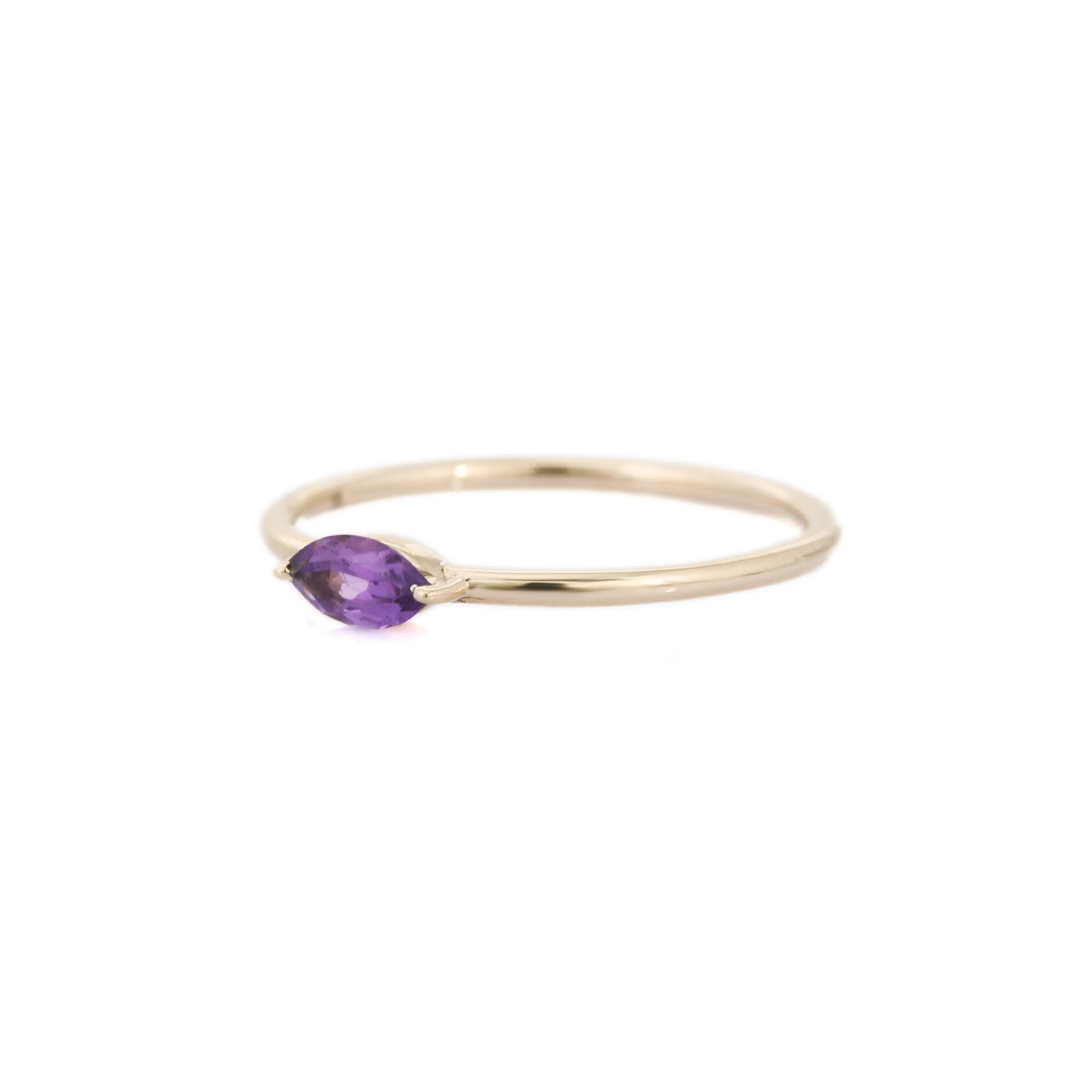 14K Gold Amethyst Stacking Ring