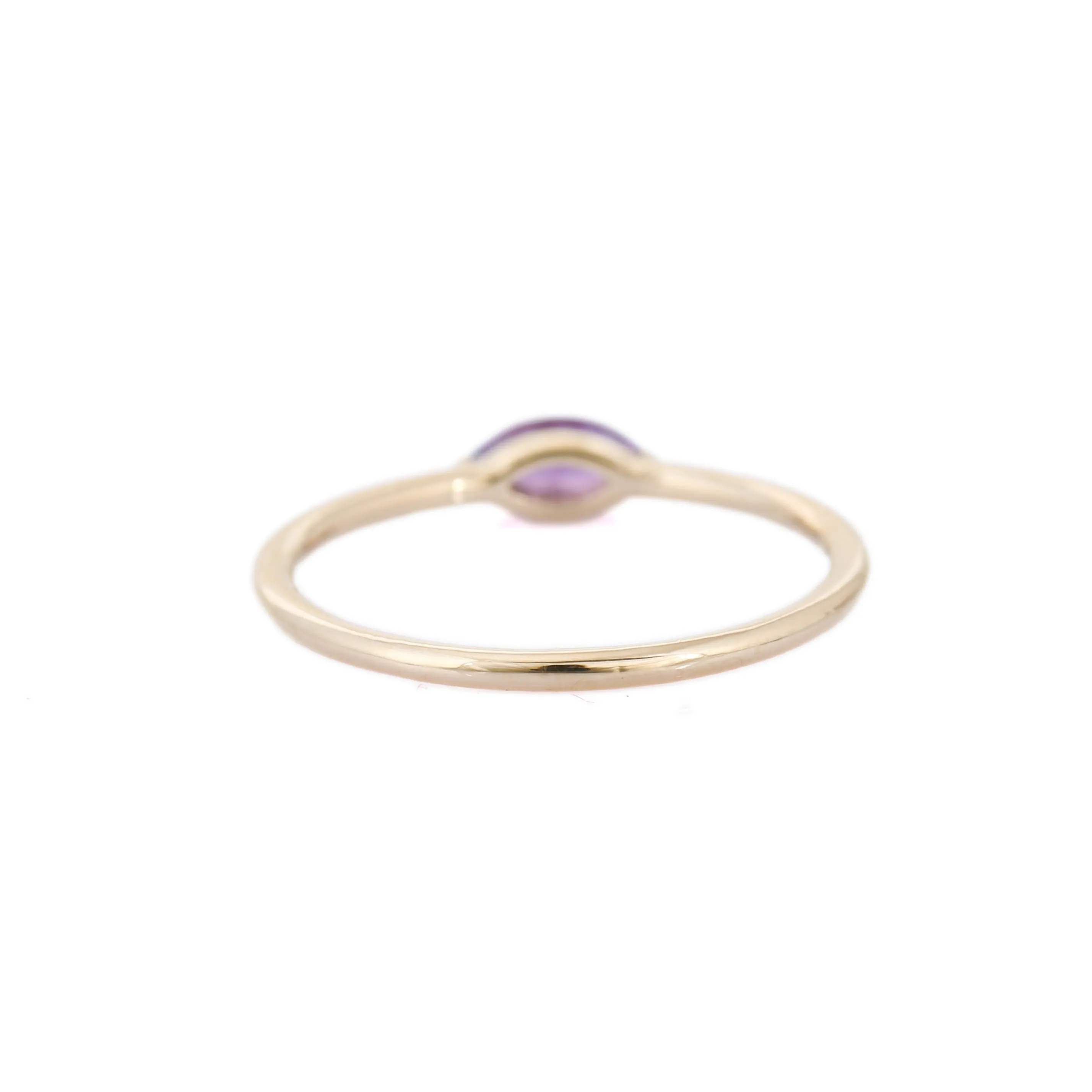 14K Gold Amethyst Stacking Ring