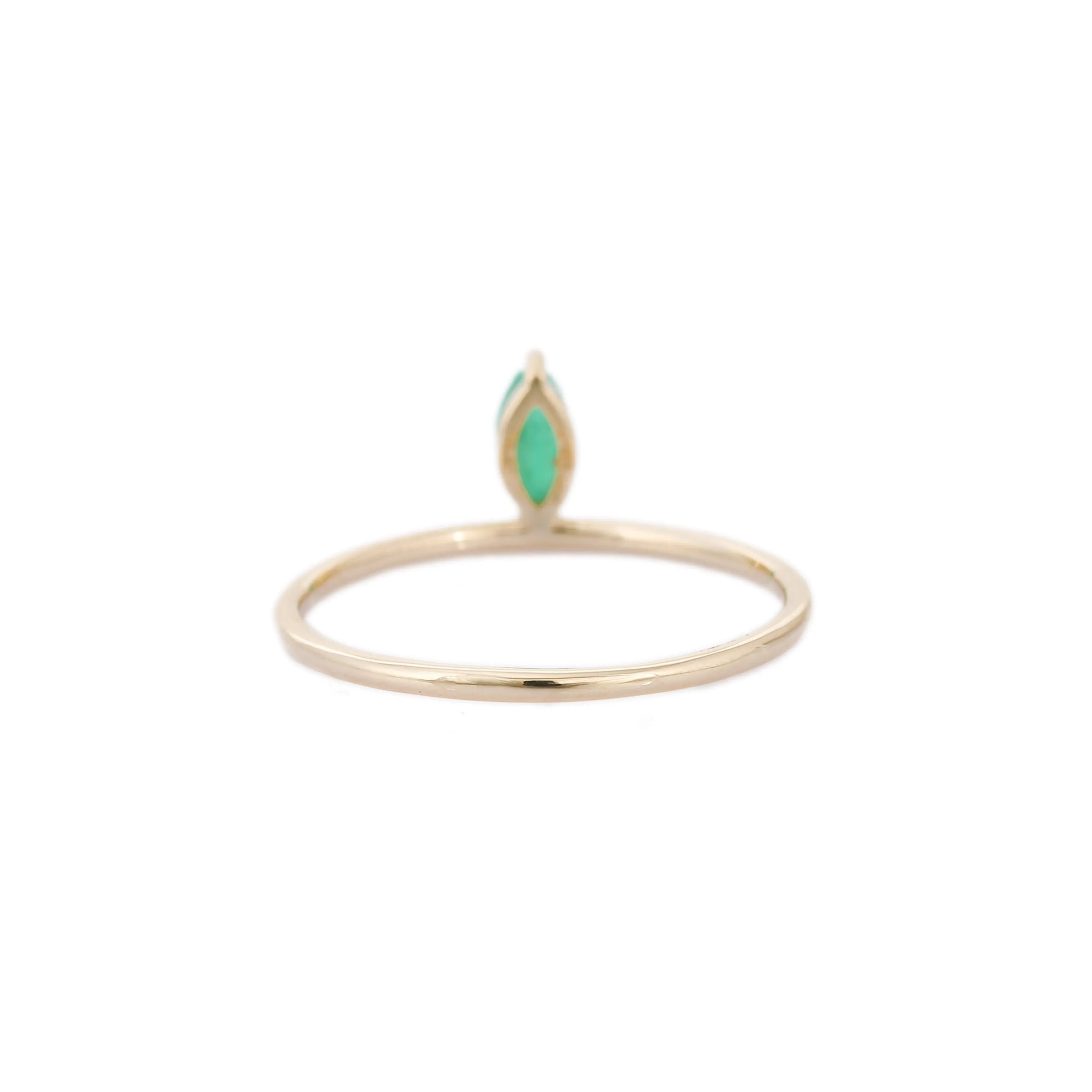 14K Gold Floating Emerald Ring