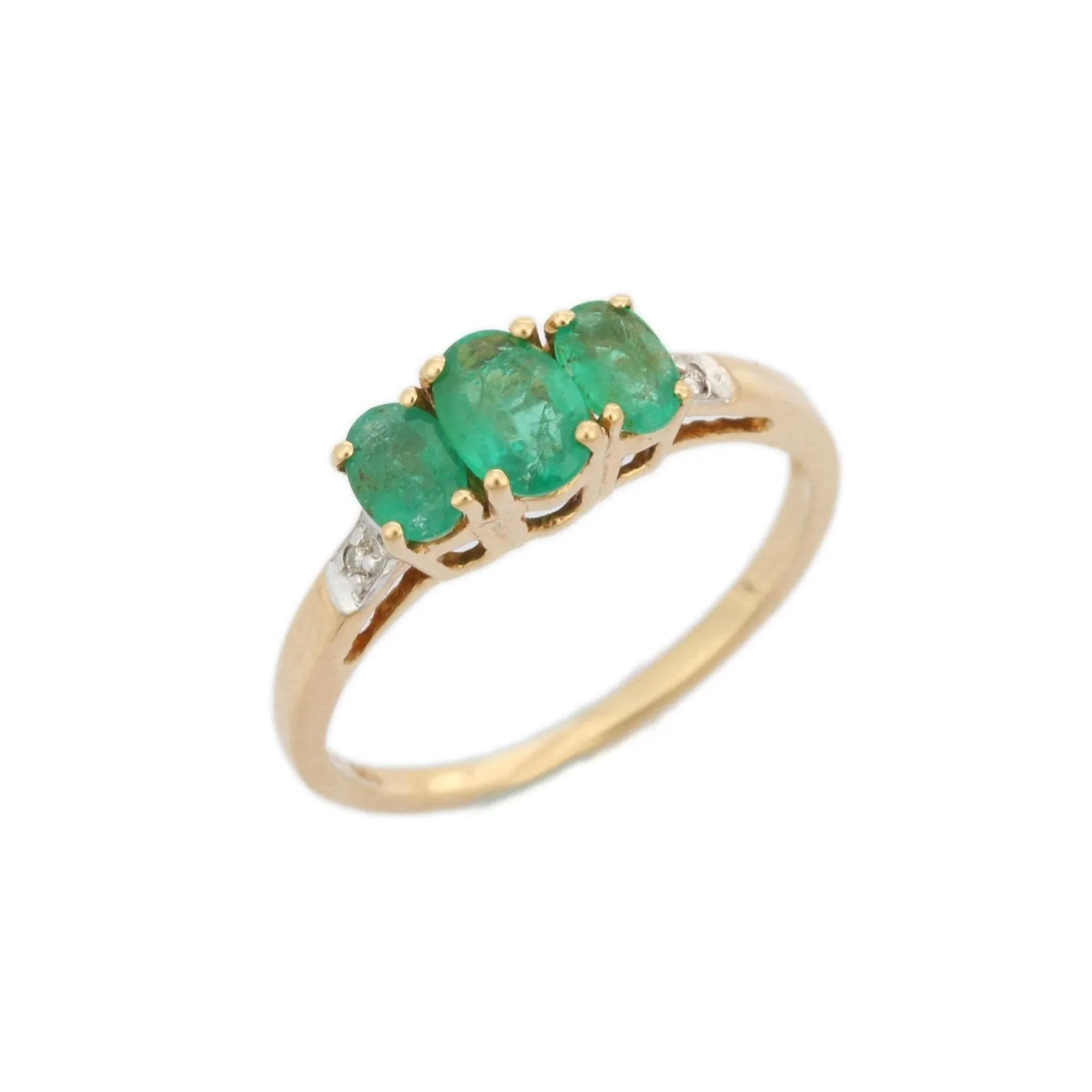 14K Yellow Gold Emerald Ring