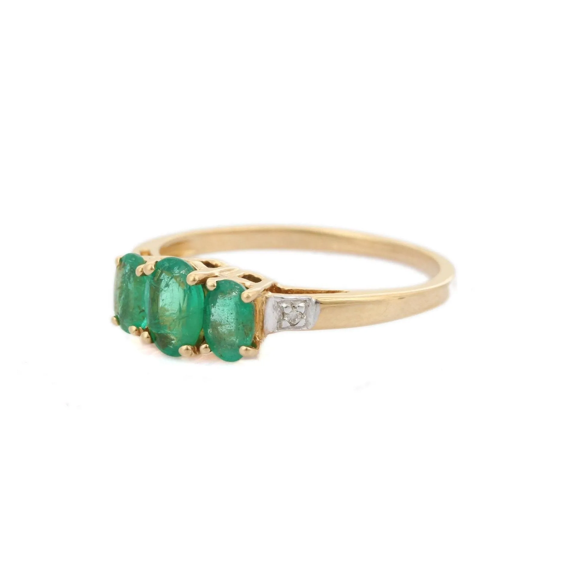 14K Yellow Gold Emerald Ring