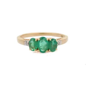 14K Yellow Gold Emerald Ring