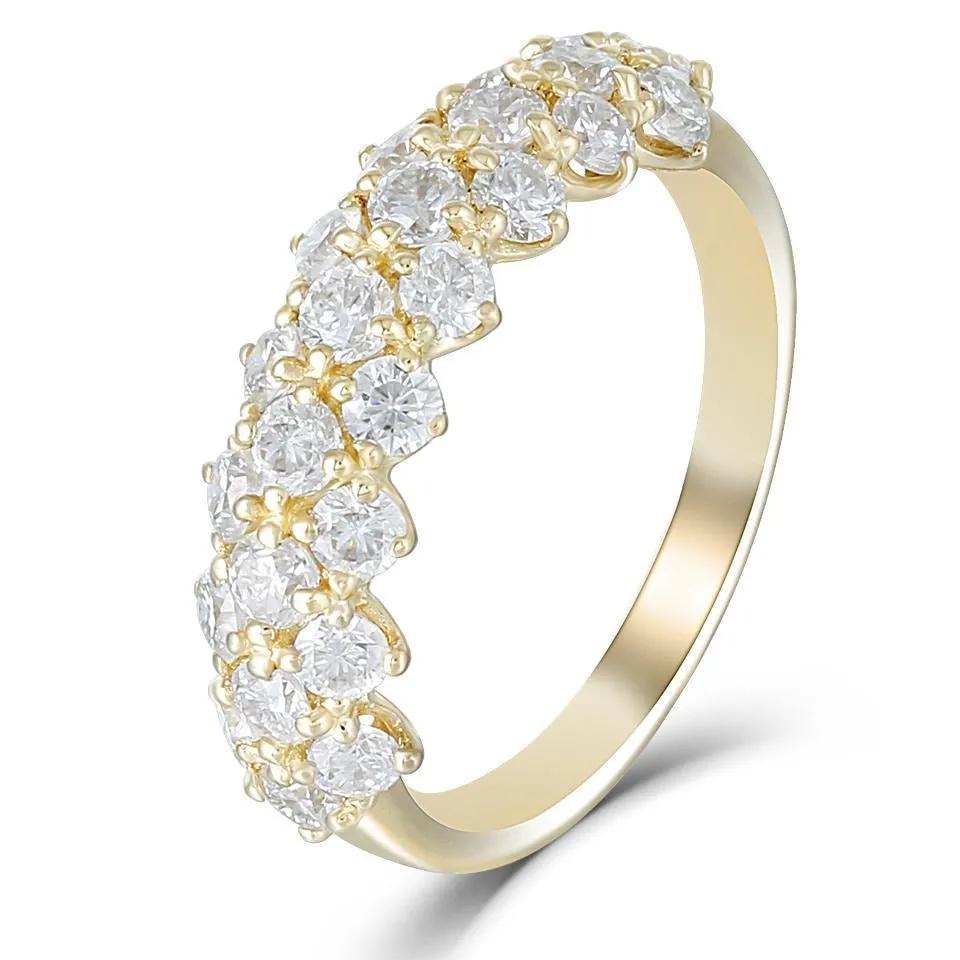 14k Yellow Gold Half Eternity / Anniversary Ring 1.25ct Total