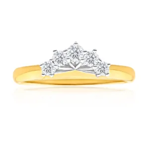 18ct Yellow Gold & White Gold 'Anise' Ring With 0.25 Carats Of Diamonds