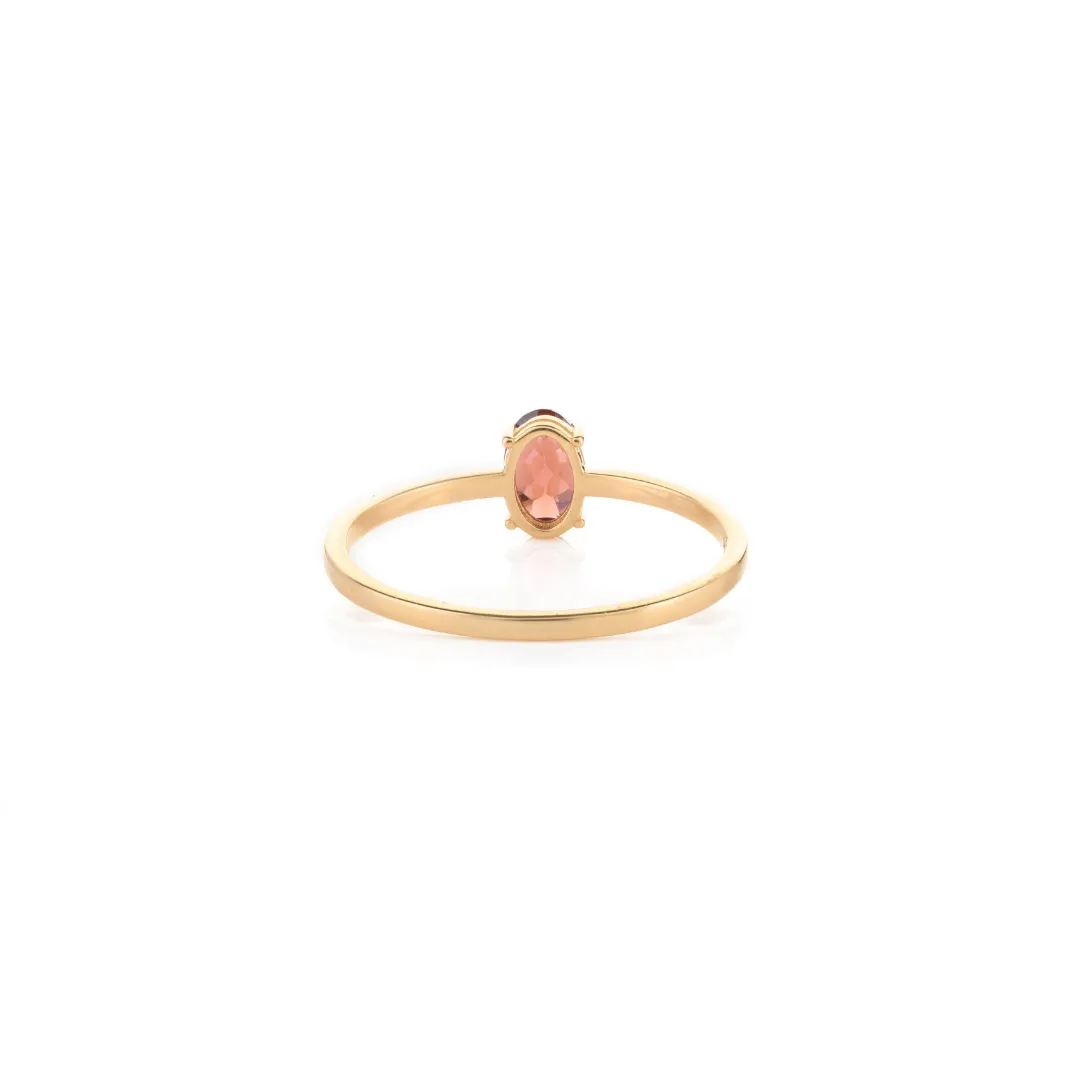 18K Gold Garnet Ring