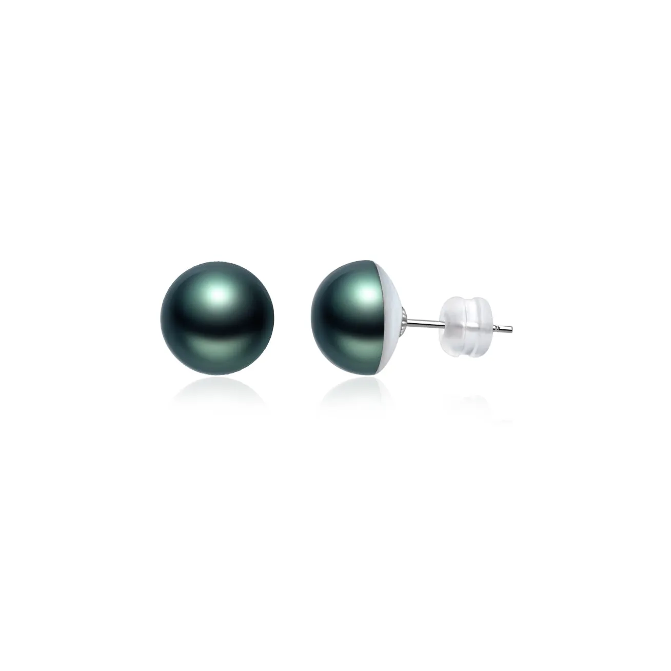 18K Gold? Top Lustre Tahitian Mabe Pearl Stud Earrings KE00144