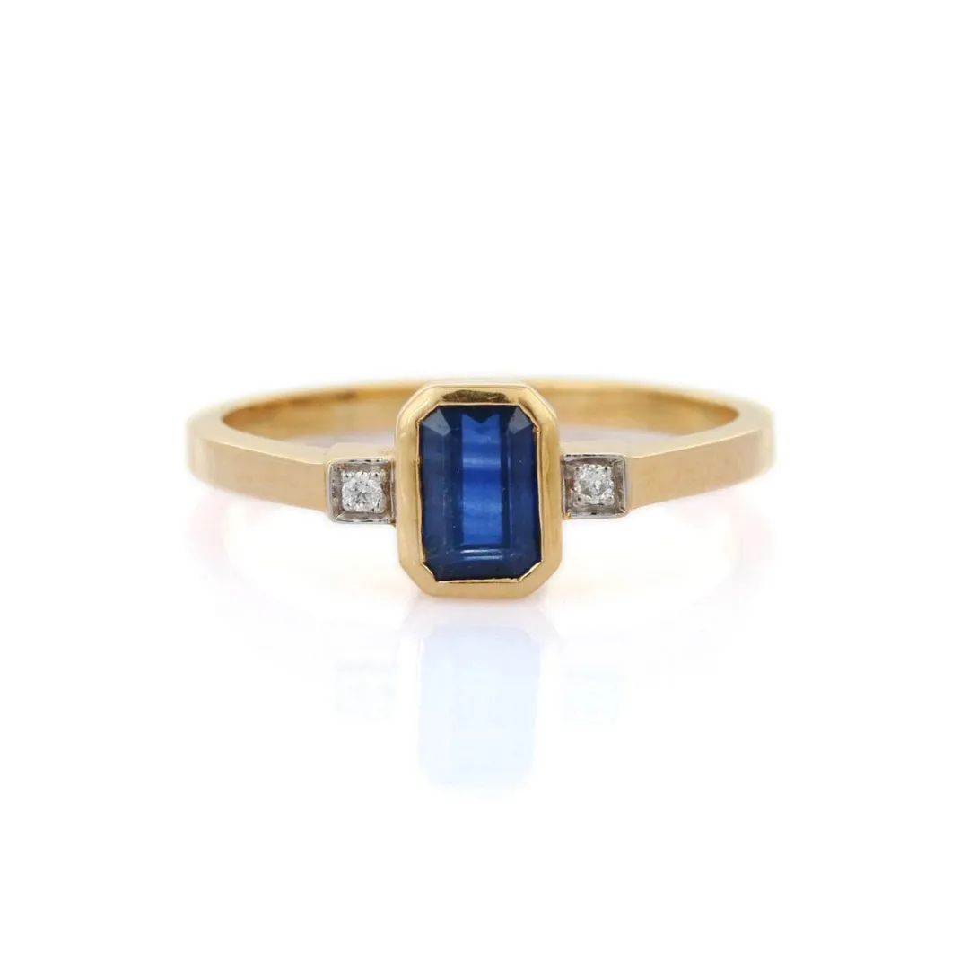 18K Yellow Gold Sapphire Ring