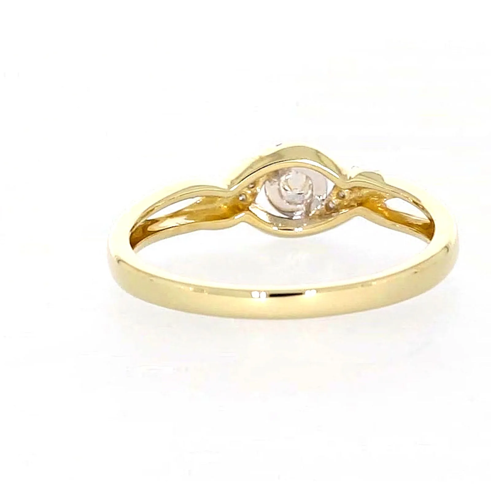 9ct Yellow Gold Round Brilliant Cut with 0.07 CARAT tw of Diamonds Ring