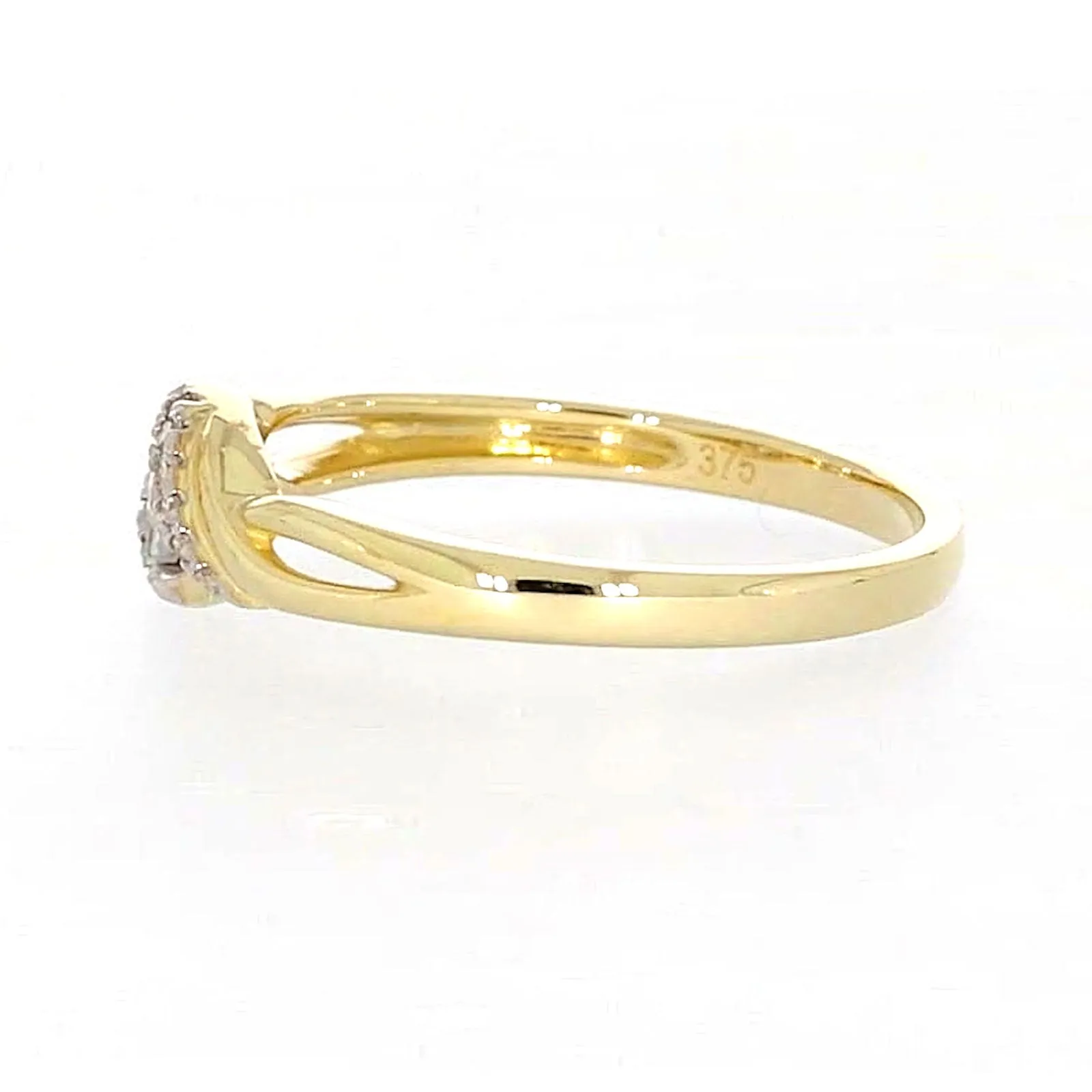 9ct Yellow Gold Round Brilliant Cut with 0.07 CARAT tw of Diamonds Ring