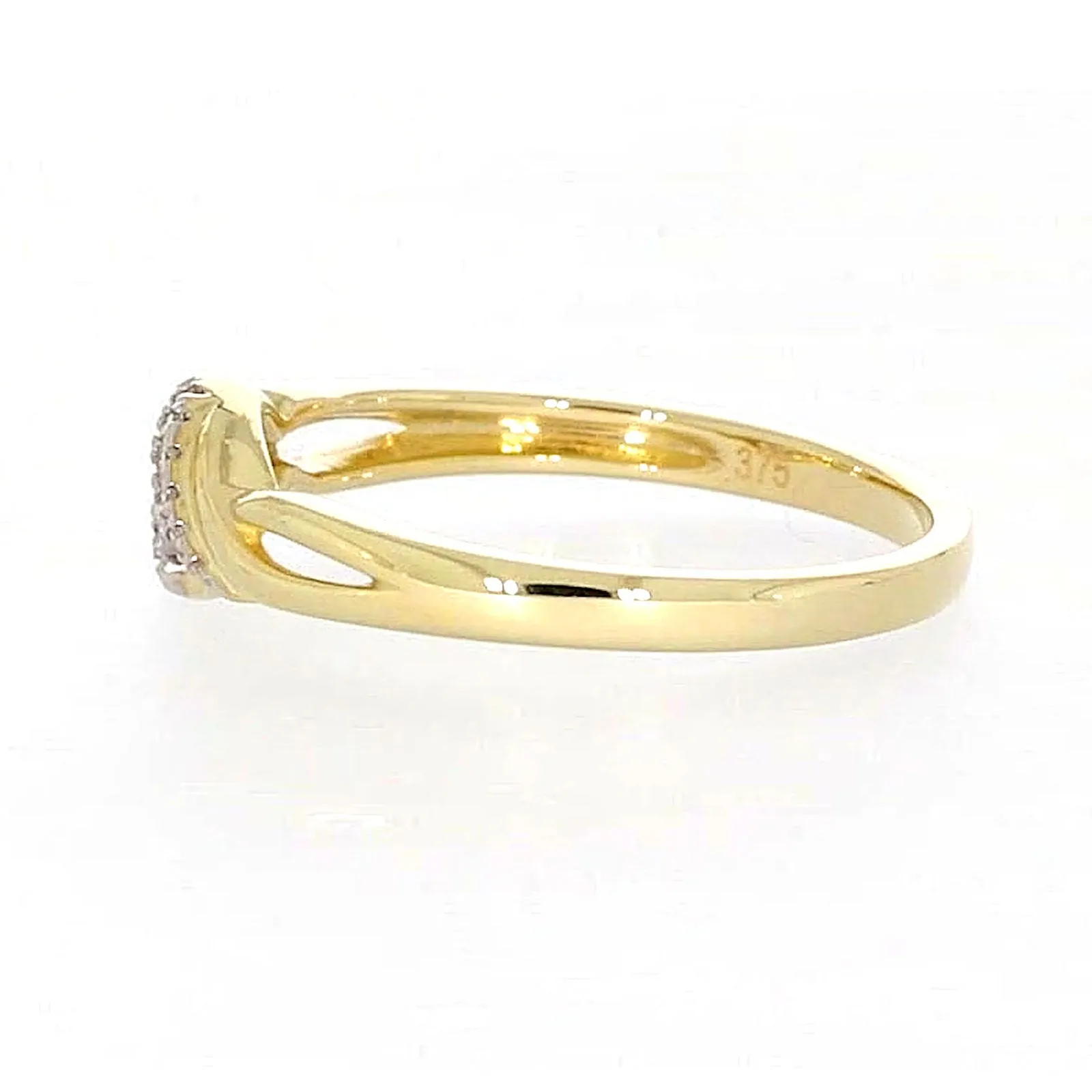 9ct Yellow Gold Round Brilliant Cut with 0.07 CARAT tw of Diamonds Ring