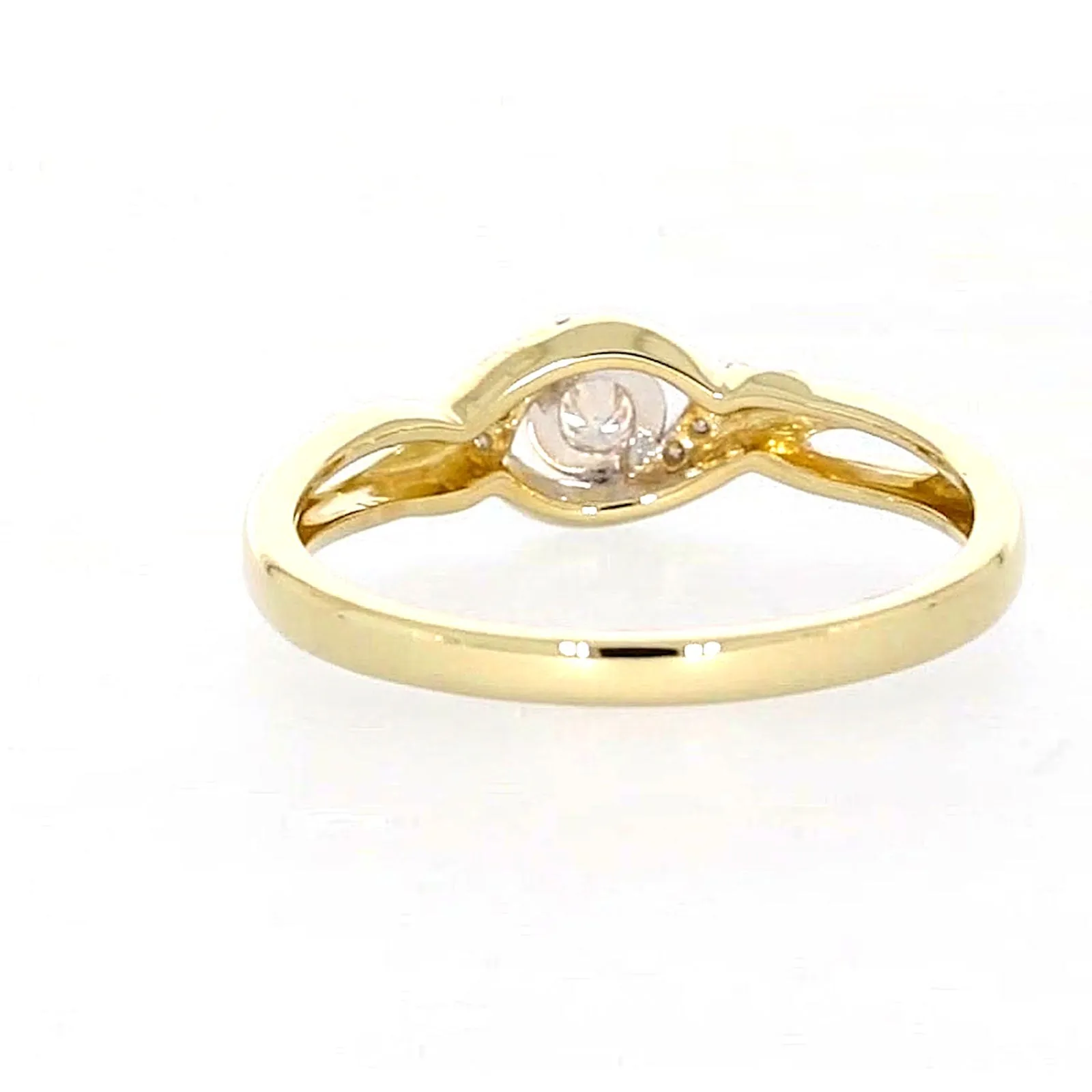 9ct Yellow Gold Round Brilliant Cut with 0.07 CARAT tw of Diamonds Ring