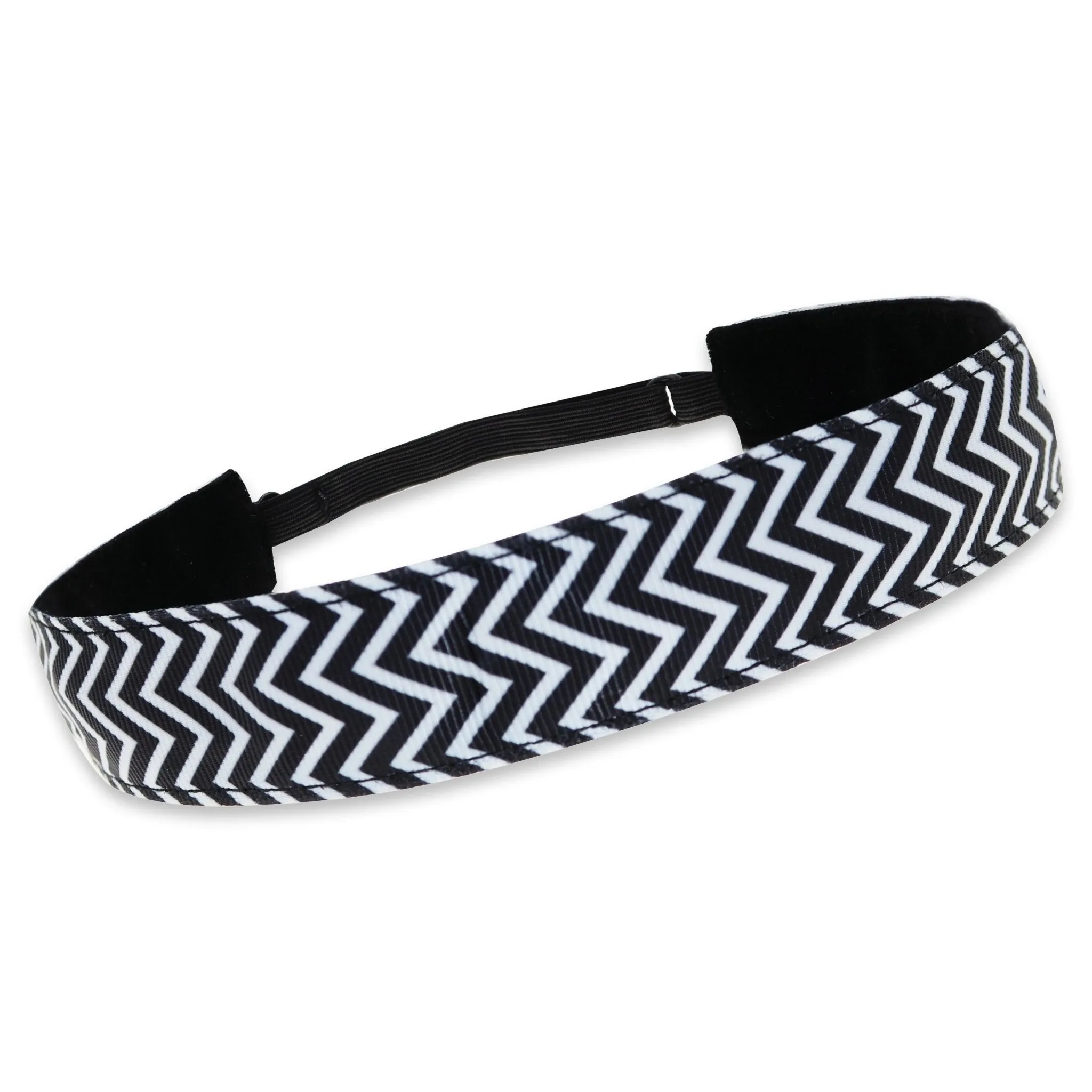 Adjustable No Slip Black & White Headband