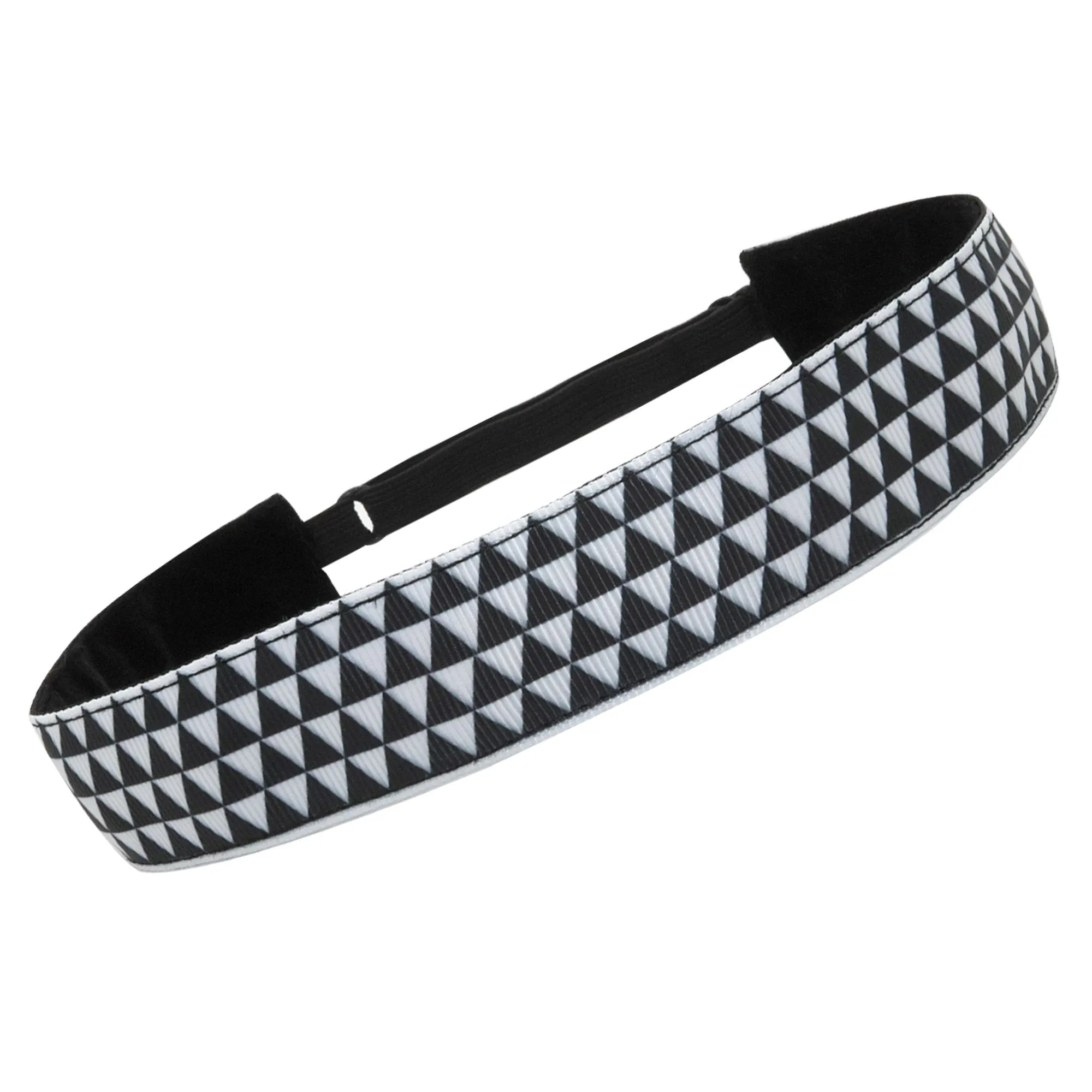 Adjustable No Slip Black & White Headband