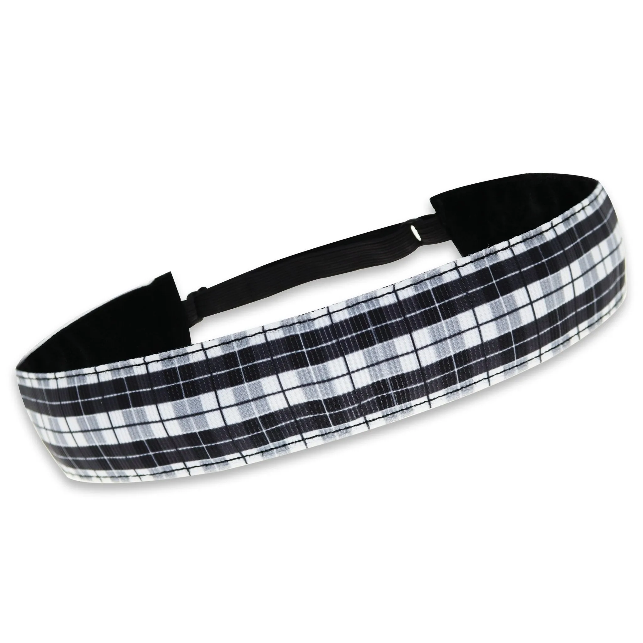 Adjustable No Slip Black & White Headband