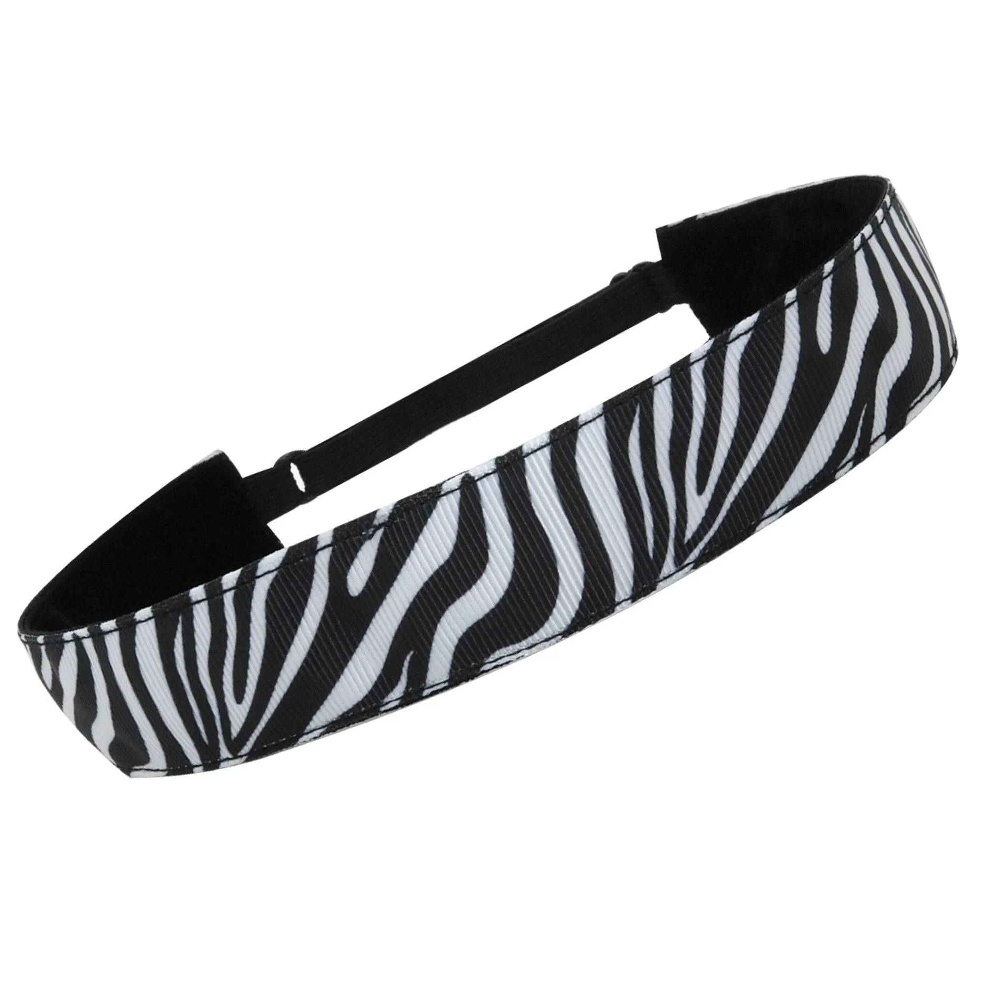 Adjustable No Slip Black & White Headband