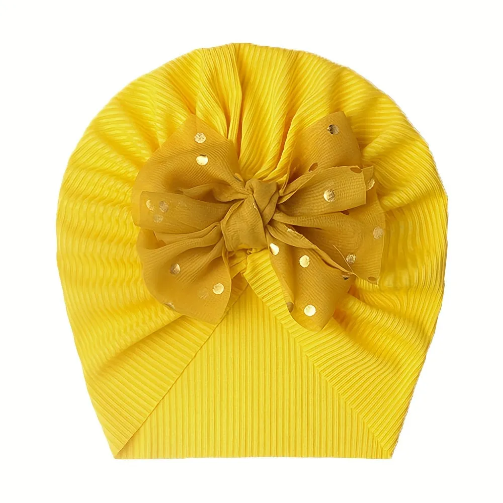 Adorable 1pc Baby Hat with Threaded Bow Headband