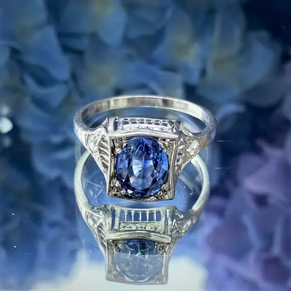 Art Deco Sapphire & Diamond Ring