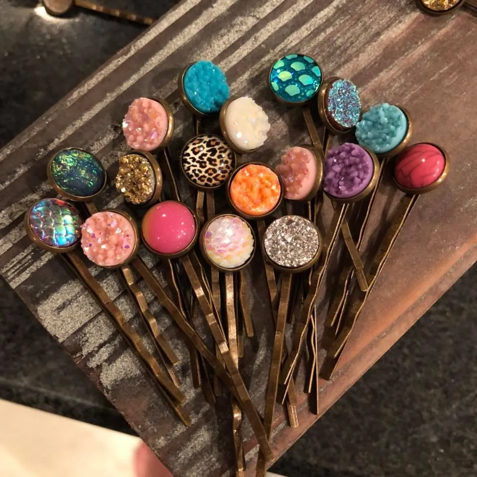 Assorted Bobby Pins Druzy