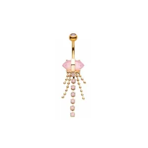 Belly Ring - Crystal Gold Pink