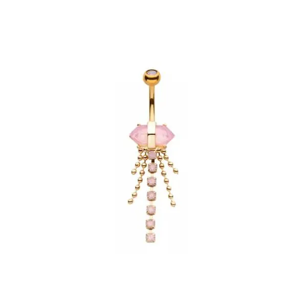 Belly Ring - Crystal Gold Pink