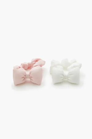 Bow Hair Scrunchie Set (2 Pcs)