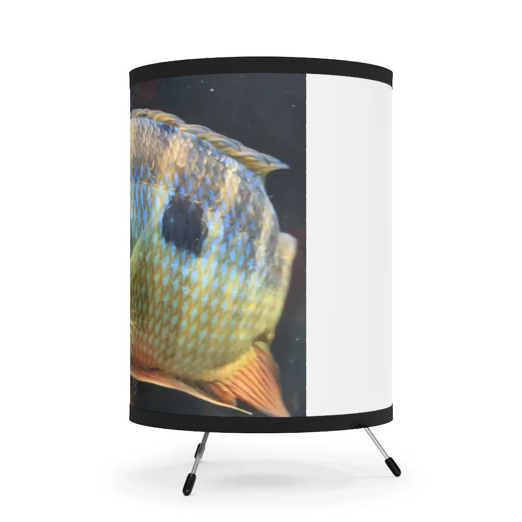 Brown and Orange Fish Tripod Lamp with High-Res Printed Shade, US\CA plug