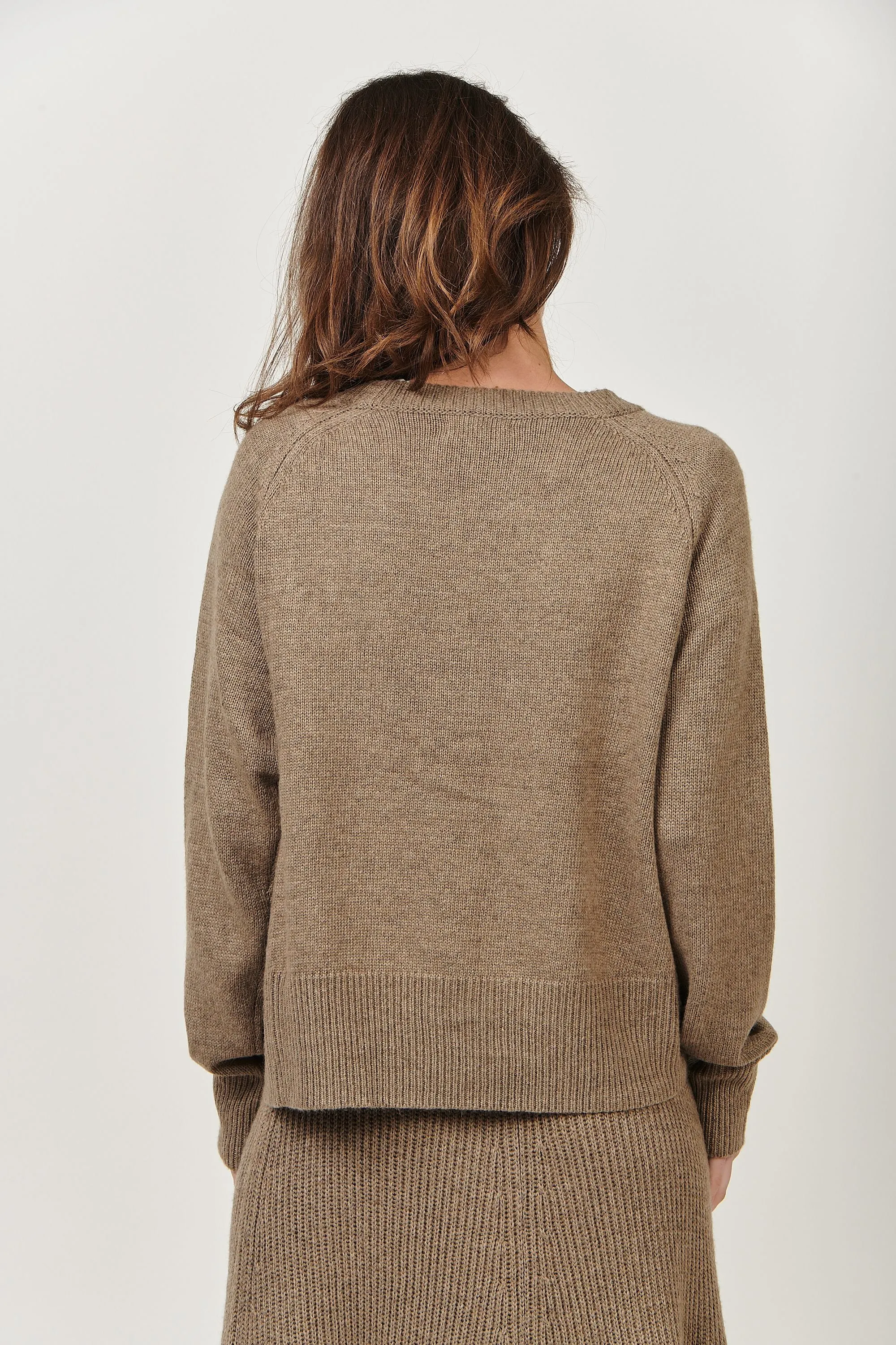 Cashmere Blend Cardigan - Khaki