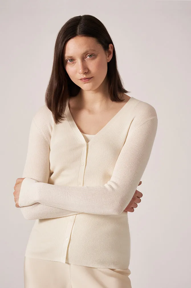 CASHMERE / SILK RIB CARDIGAN