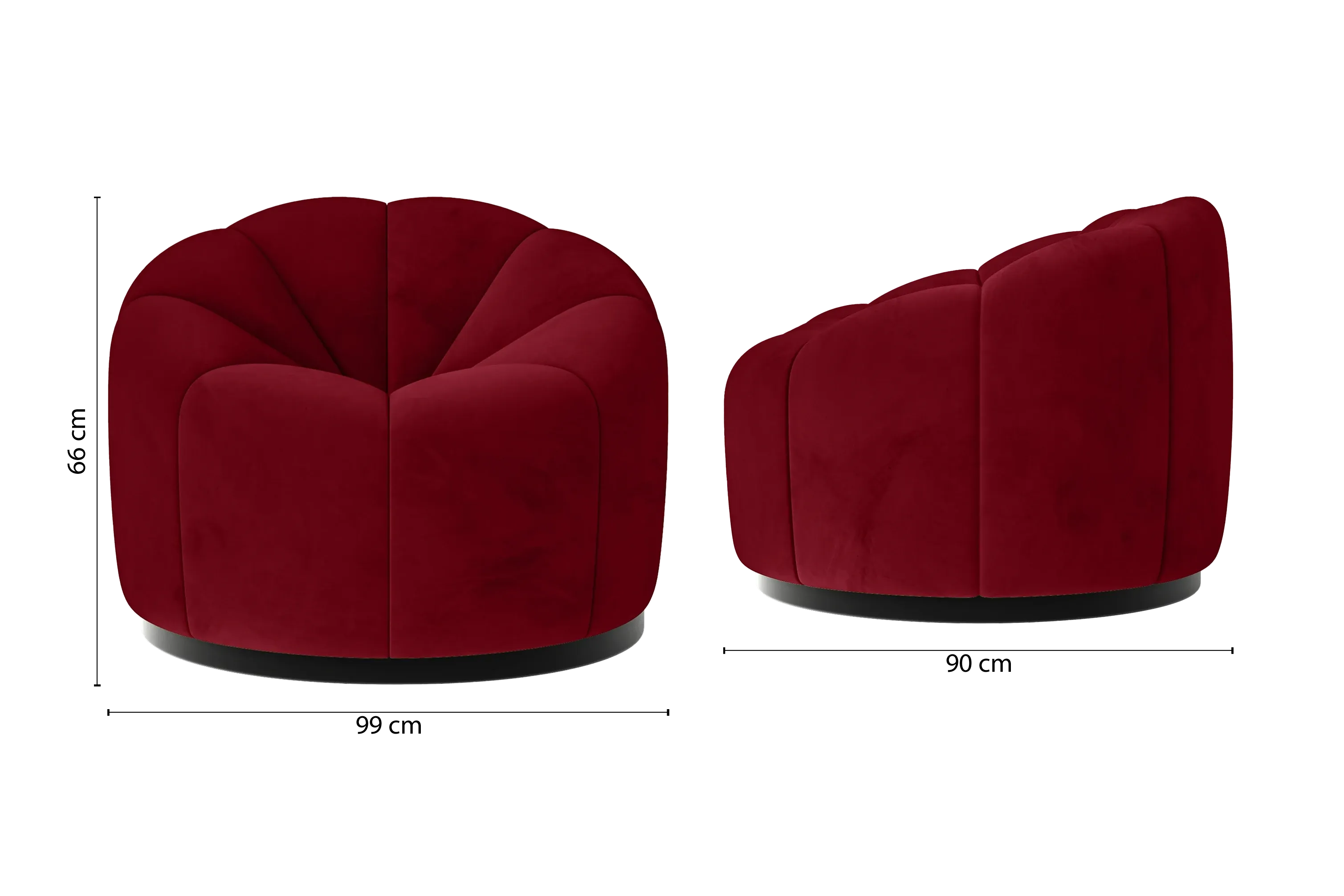 Columbia Armchair Red Velvet