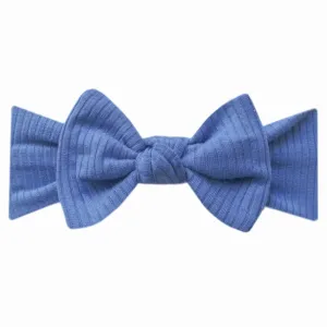 Copper Pearl Indigo Rib Knit Headband Bow