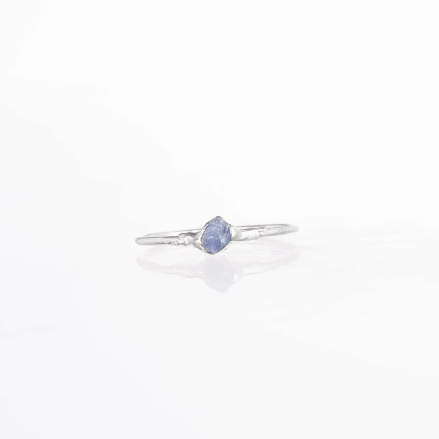 Dainty Raw Tanzanite Ring in Sterling Silver