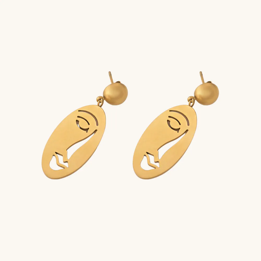 Dangle Face Earrings