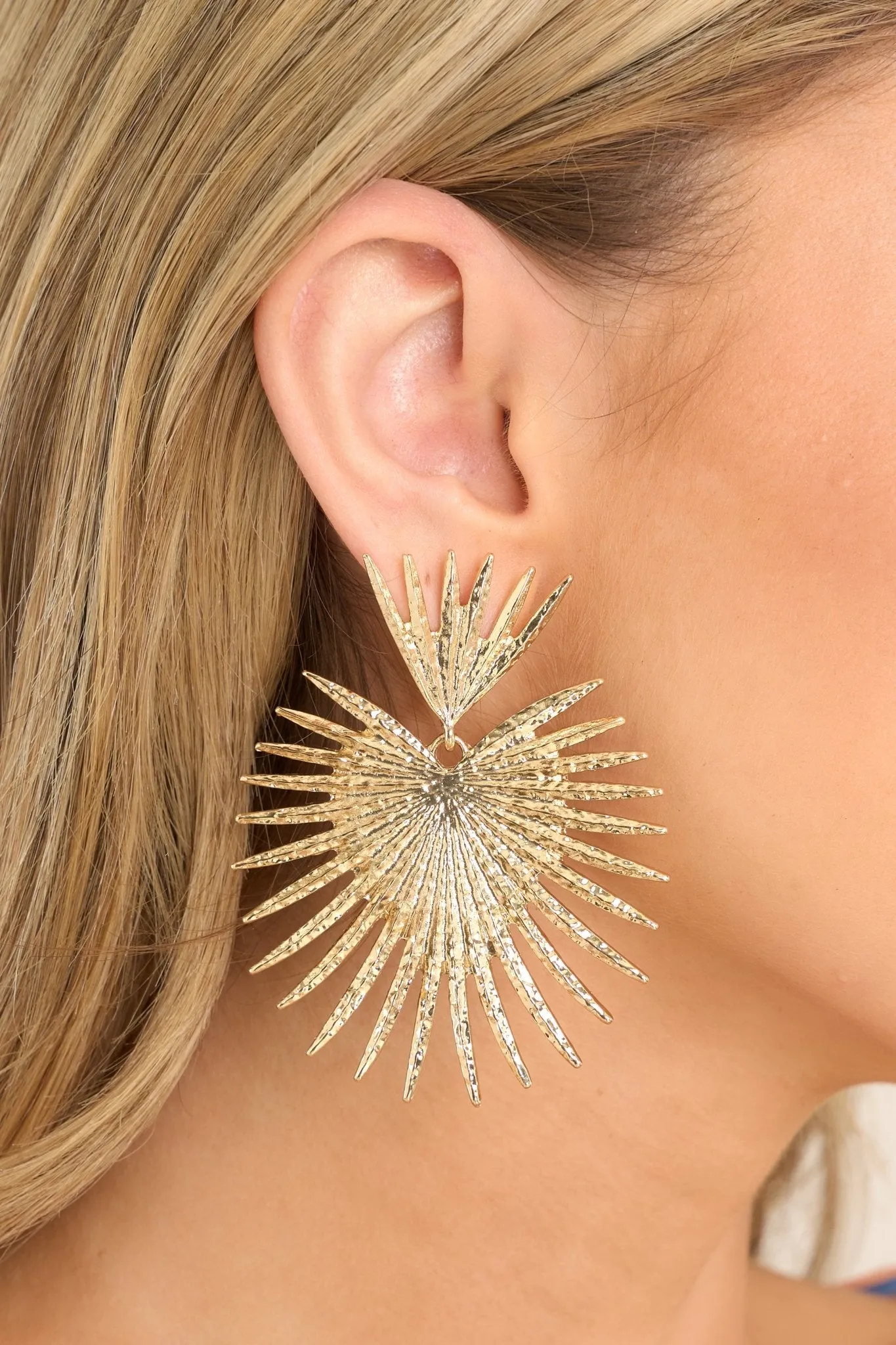 Delightful Touch Gold Statement Earrings