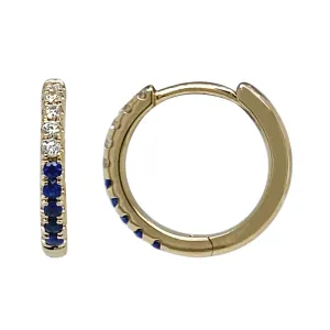 Diamond Sapphire Hoops 12.5mm