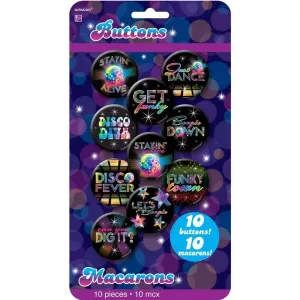 Disco Fever Button Pins (10ct)