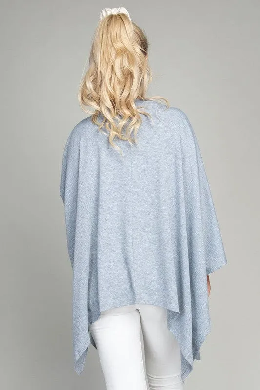 Drop Shoulder Open Front Cardigan