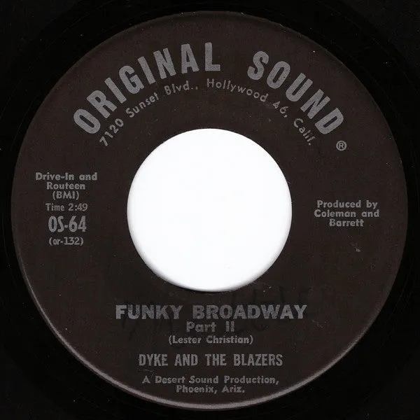 Dyke & The Blazers - Funky Broadway - Parts I and II (7", Single) (VG)