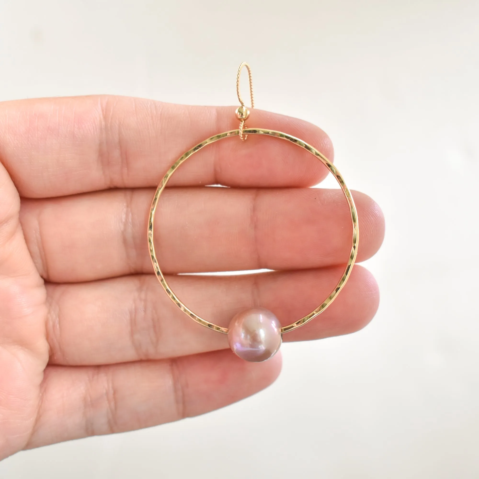 Edison Pearl Hoop Earrings - Large