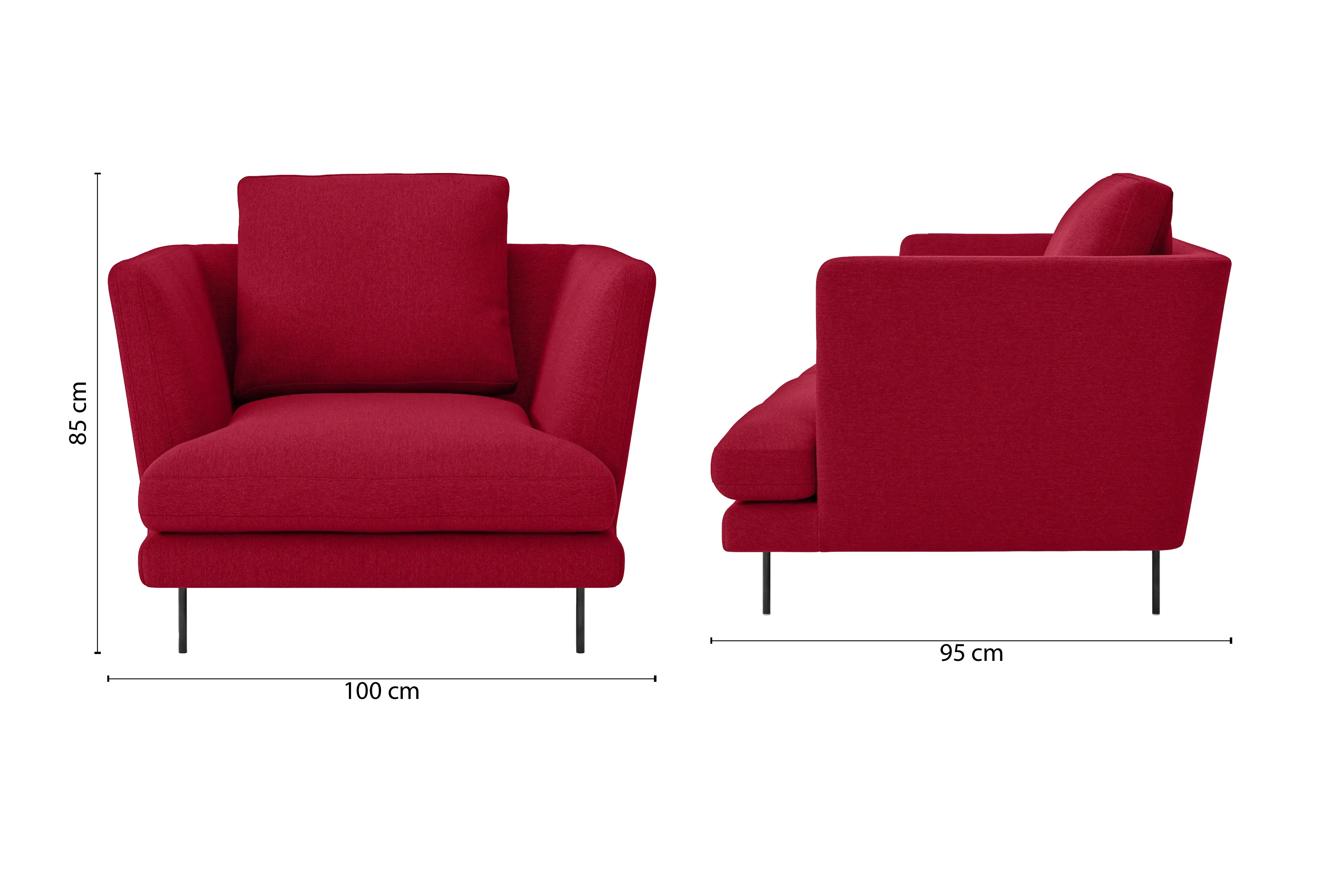 Faenza Armchair Red Linen Fabric