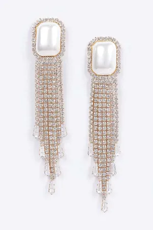 FAUX PEARL TASSEL EARRING