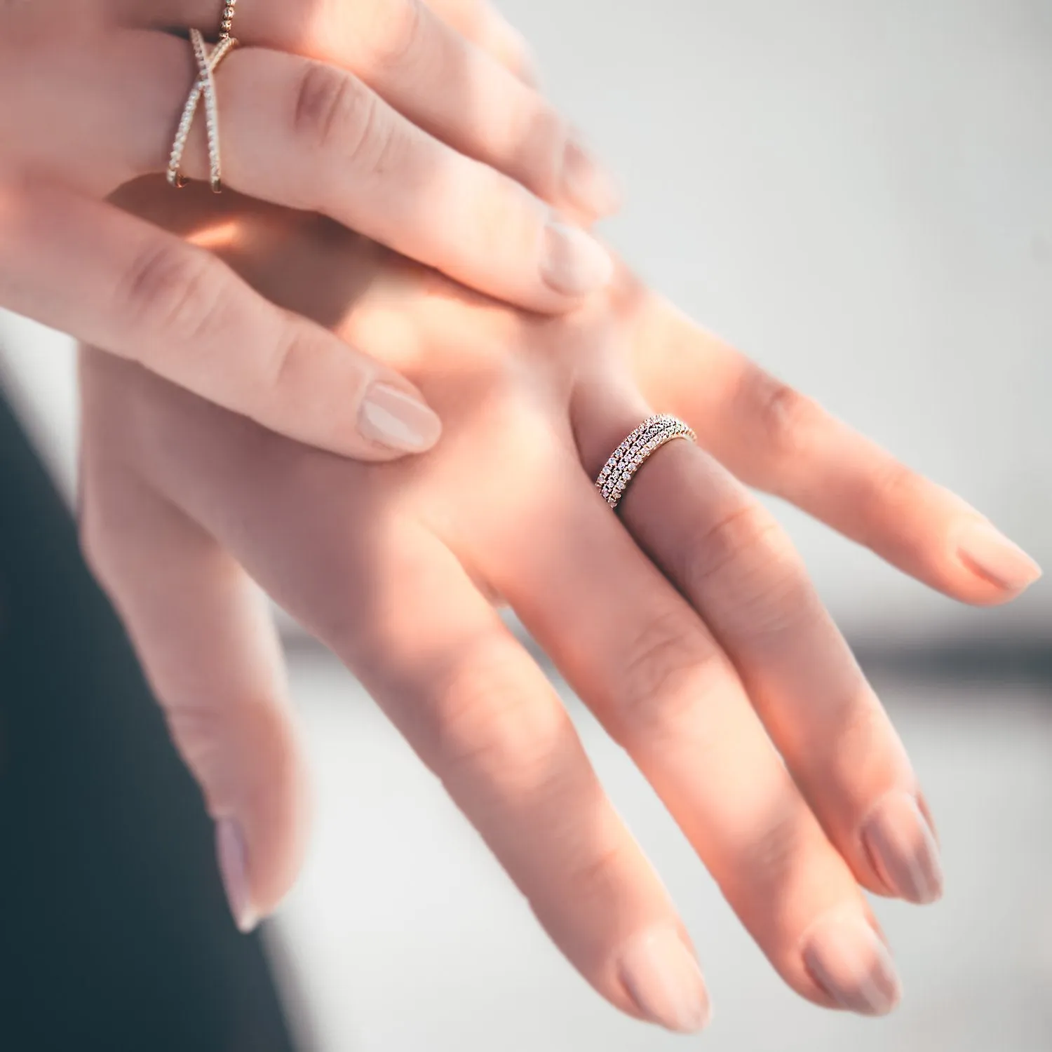 Gems Stackable Eternity Set Rings