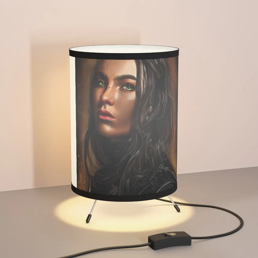 Girl Tripod Lamp with High-Res Printed Shade, US/CA plug