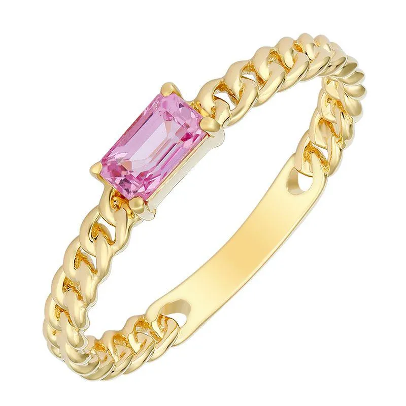 Gold Link Gemstone Ring