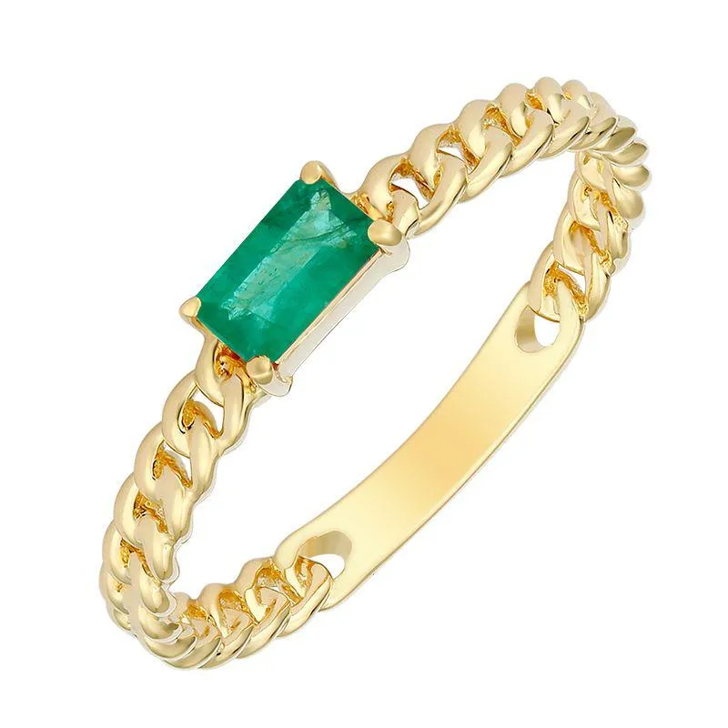 Gold Link Gemstone Ring