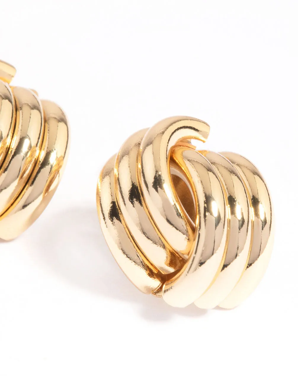 Gold Plated Knotted Stud Earrings